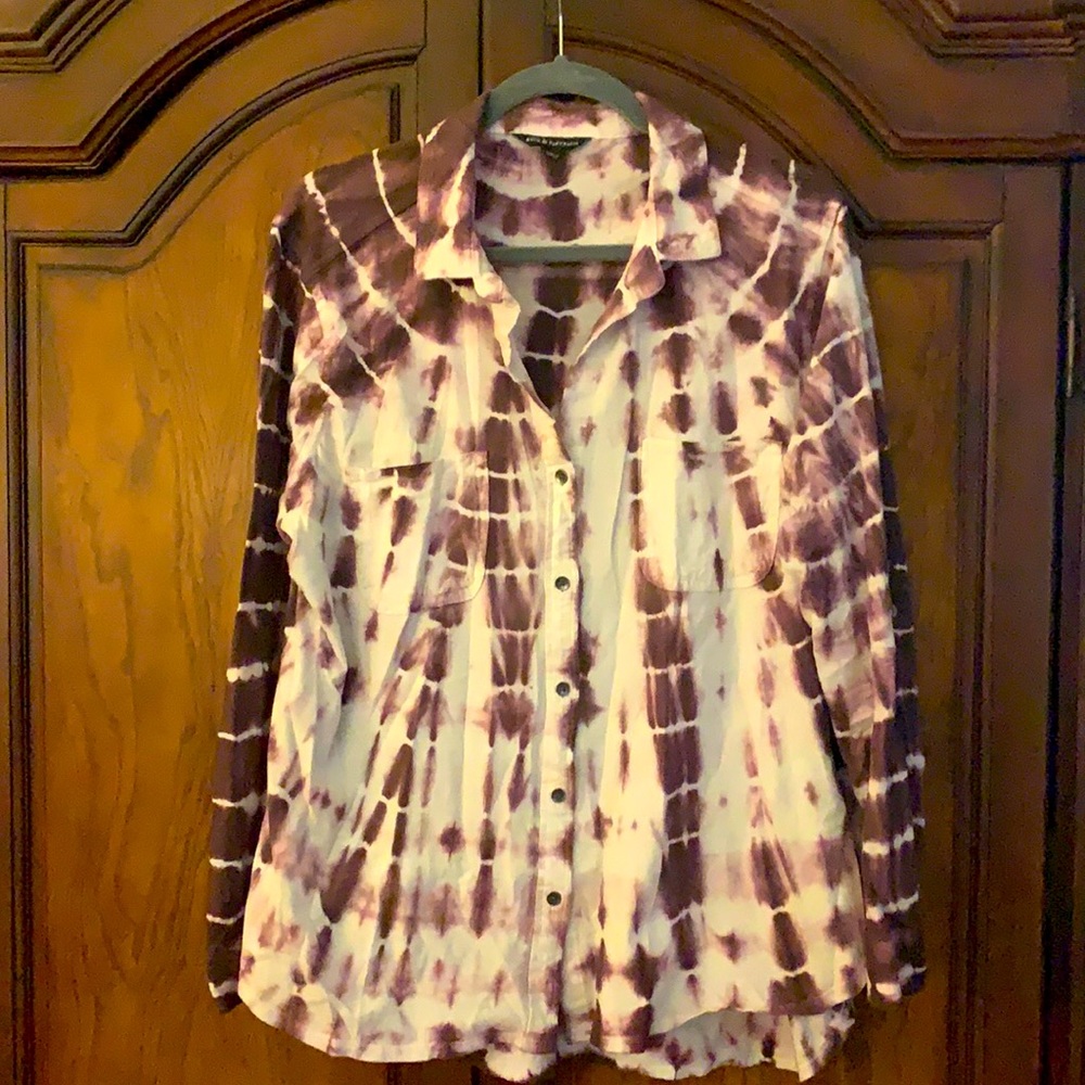 Rock & Republic Purple Tie Dye Shirt